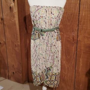 Charlie Jade tulip belted/strapless silk dress